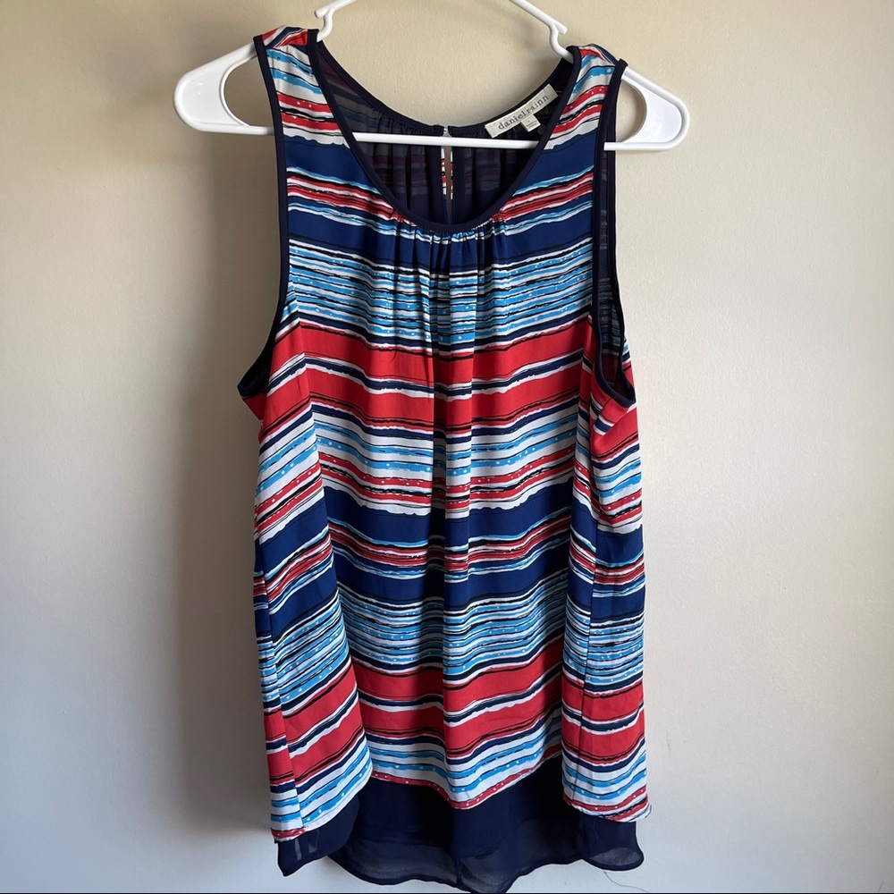 Daniel Rainn Stitch Fix Navy Striped Layered Tank Top